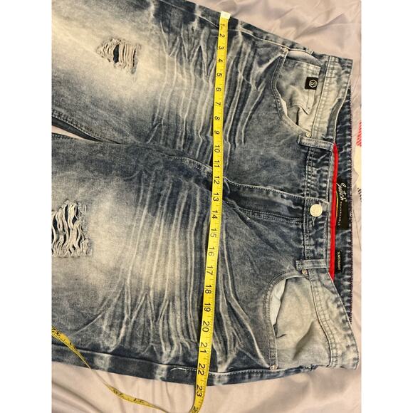 SWITCH REMARKABLE Men's Slim Straight Destroyed Acid Wash Jeans 40 X 32 - Picture 7 of 7